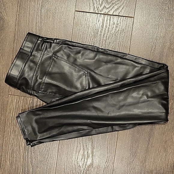 ❤️ NWT! ZARA HIGH RISE VEGAN LEATHER SKINNY PANTS / LEGGINGS, MEDIUM - Picture 13 of 16